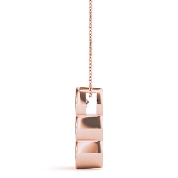 14K Rose Gold 1 CT Diamond 3-Stone Pendant