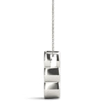 Round Diamond 3-Stone Pendant Necklace