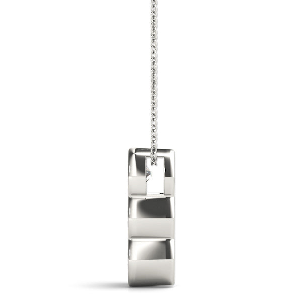 Round Diamond 3-Stone Pendant Necklace