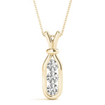 14K Yellow Gold 3-Stone Diamond Pendant