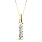 14K Yellow Gold 3-Stone Diamond Pendant