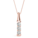 14K Rose Gold 1 CT Diamond 3-Stone Pendant