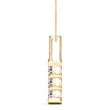 14K Yellow Gold 3-Stone Diamond Pendant