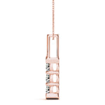 14K Rose Gold 1 CT Diamond 3-Stone Pendant