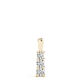 14K Yellow Gold Diamond Three Stone Pendant Necklace