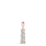 14K Rose Gold Diamond Three Stone Pendant Necklace