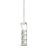 Round Diamond 3-Stone Pendant Necklace