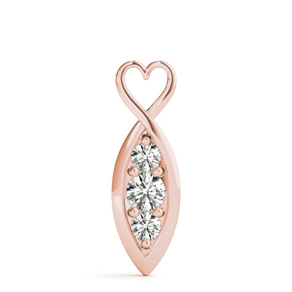 14K Rose Gold 1/2 CT Diamond Three-Stone Pendant