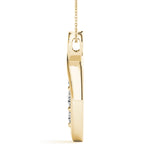 14K Yellow Gold Round Diamond Three-Stone Pendant