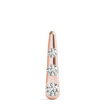 14K Rose Gold Round Diamond Three Stone Pendant