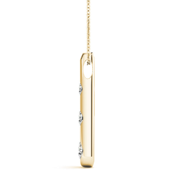 14K Yellow Gold 1/2 ct Diamond Three-Stone Pendant