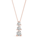 14K Rose Gold 1 CT Diamond Three-Stone Pendant