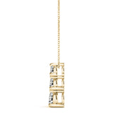 14K Yellow Gold Round Diamond 3-Stone Pendant