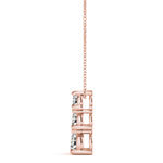 14K Rose Gold 1 CT Diamond Three-Stone Pendant