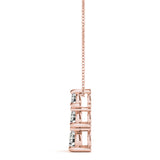14K Rose Gold 1 CT Diamond Three-Stone Pendant