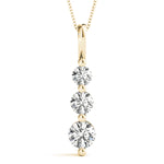 14K Yellow Gold 1 ct Round Diamond Pendant