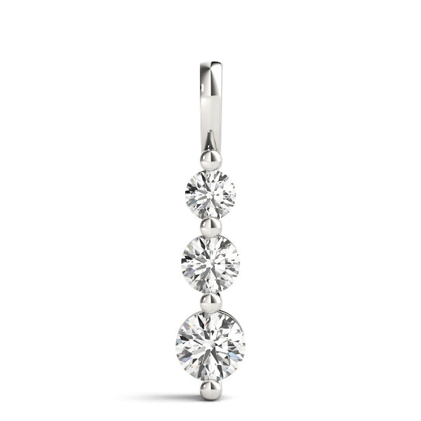 1 CTW Round Diamond Three Stone Pendant