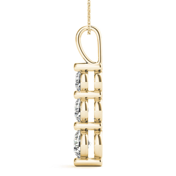 14K Yellow Gold 1 ct Round Diamond Pendant