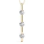 14K Yellow Gold 1 CT Diamond 3-Stone Pendant