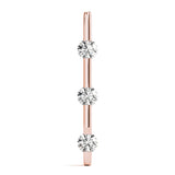 14K Rose Gold 1 ct Diamond 3-Stone Pendant