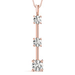 14K Rose Gold 1 CT Diamond Three-Stone Pendant