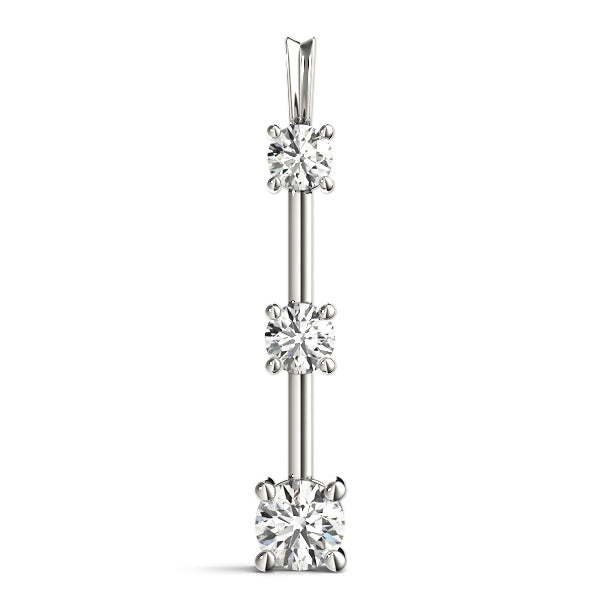 0.50 CTW Round Diamond Three-Stone Pendant