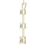 14K Yellow Gold 1 CT Diamond Three Stone Pendant