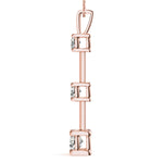 14K Rose Gold 1 CT Diamond Three-Stone Pendant