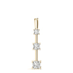 14K Yellow Gold Square Diamond Three Stone Pendant