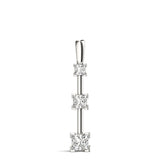 14K White Diamond Three Stone Pendant