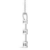 14K White Diamond Three Stone Pendant