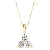 14K Yellow Gold 1ctw Round Diamond 3-Stone Pendant