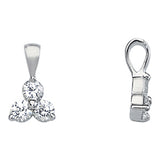 Round Diamond 3-Stone Pendant Necklace