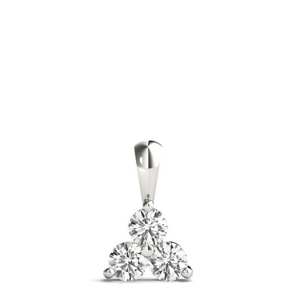 Platinum 1ctw Round Diamond Three-Stone Pendant