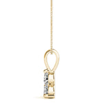 14K Yellow Gold 1ctw Round Diamond 3-Stone Pendant