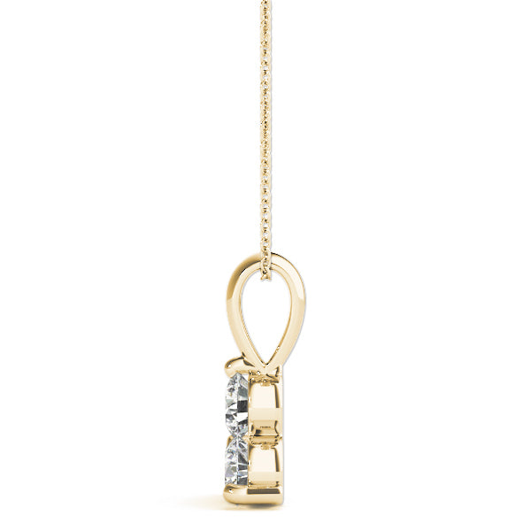 14K Yellow Gold 1ctw Round Diamond 3-Stone Pendant