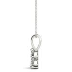 Round Diamond 3-Stone Pendant Necklace