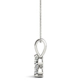 Round Diamond 3-Stone Pendant Necklace