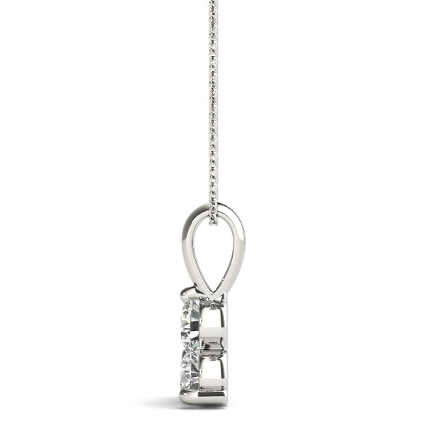 Platinum 1ctw Round Diamond Three-Stone Pendant