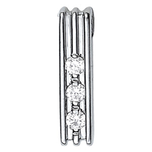 14K White Gold 0.51ctw Diamond Three Stone Pendant