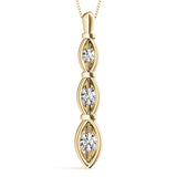 14K Yellow Gold 1/2 ct Diamond Three-Stone Pendant
