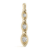 14K Yellow Gold 1/2 ct Diamond Three-Stone Pendant