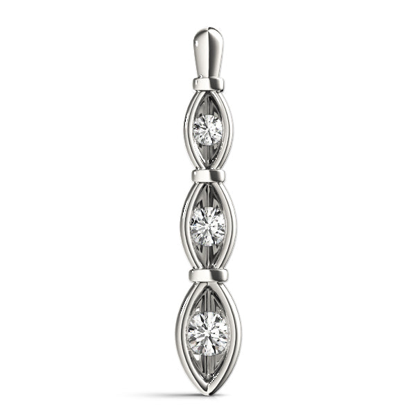0.50 CT Round Diamond Three-Stone Pendant