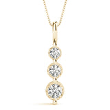 14K Yellow Gold 0.35ctw Diamond Three Stone Pendant