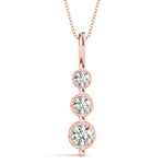 14K Rose Gold 0.35ctw Diamond Three-Stone Pendant