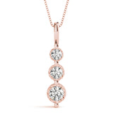 14K Rose Gold 0.35ctw Diamond Three-Stone Pendant