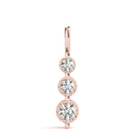 14K Rose Gold 0.35ctw Diamond Three-Stone Pendant