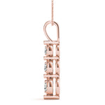 14K Rose Gold 0.35ctw Diamond Three-Stone Pendant