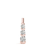 1 ct Rose Gold Round Diamond Three-Stone Pendant