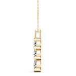 14K Yellow Gold 1 CT Diamond Three Stone Pendant